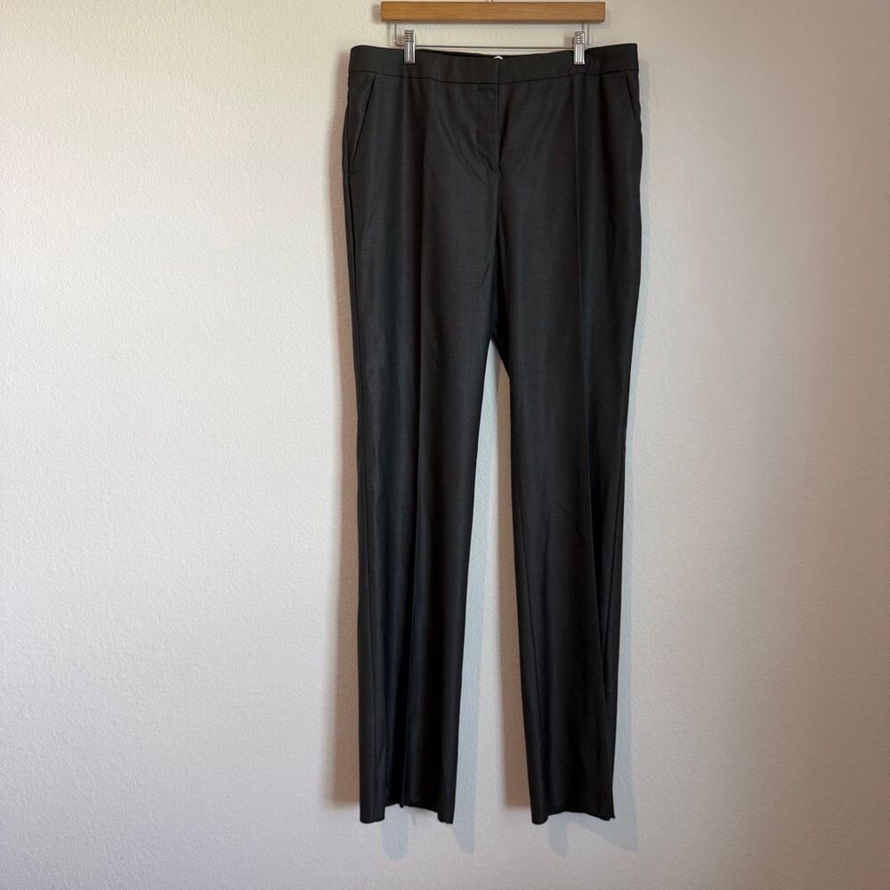 MaxMara Charcoal Gray Wool Silk Blend Slim Fit Dress Pants Women's Size 16